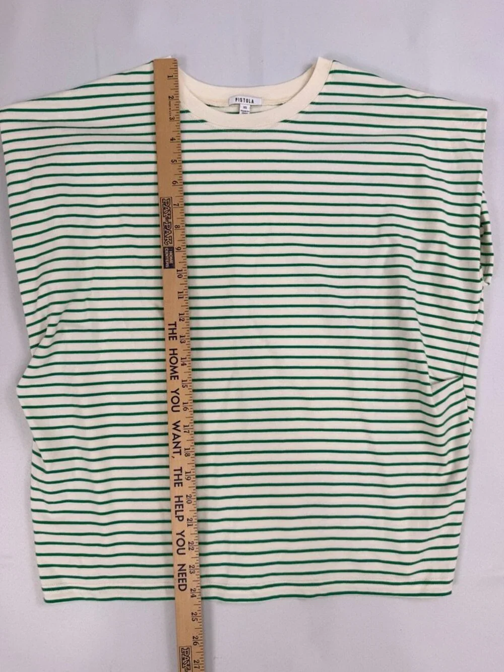 Pistola Green Stripe Shoulder Pad Muscle Tee XS - Picture 3 of 7